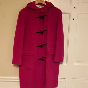 Wool Cashmere Hooded Pink Coat Size 6